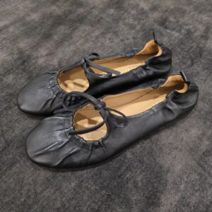 Divine Follie ballerina increspata pelle nera