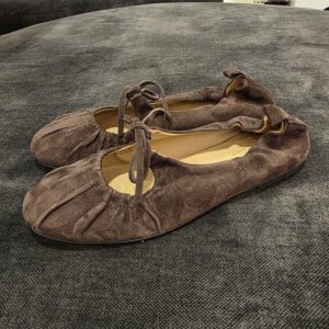 Divine Follie ballerina increspata camoscio Cioccolato