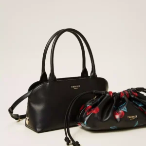 Twinset borsa bauletto con pochette stampa ciliegie