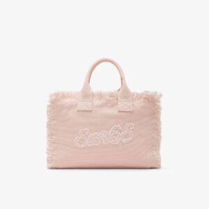 Sun68 shopper con tracolla in canvas sfrangiato