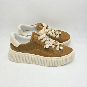 Meliné sneaker Cuoio con fondo righettato