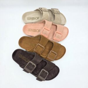 Colors of California ciabatta doppia fascia in camoscio