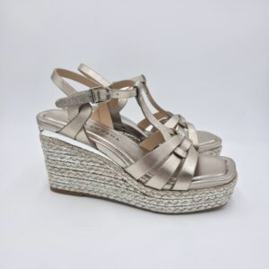 Alma en Pena sandalo zeppa laminato Bronze