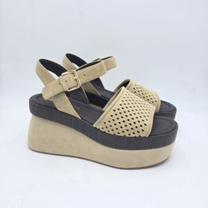 Bruno Premi sandalo platform in suede e tessuto