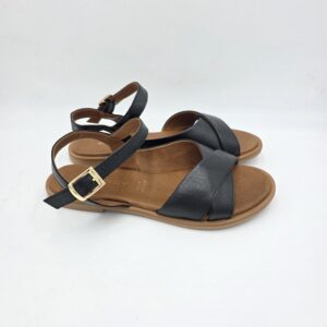 Shaddy sandalo basso in pelle Nera