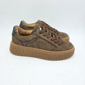 Melinè sneaker Riga suede stampa cocco Nocciola