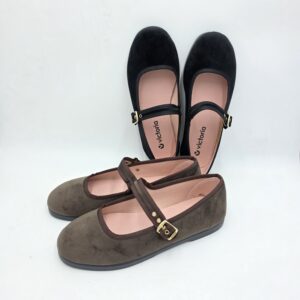 Victoria ballerina con passante velluto tinta unita